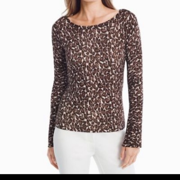 WHBM Lightweight Leopard Print Sweater EUC - Picture 1 of 8